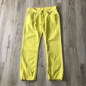 True Religion Yellow Straight Men Jeans